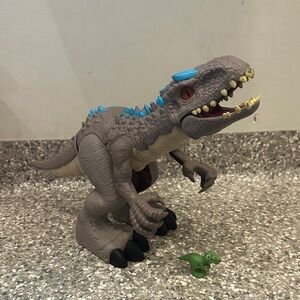 Gray and Blue Dinosaur Toy